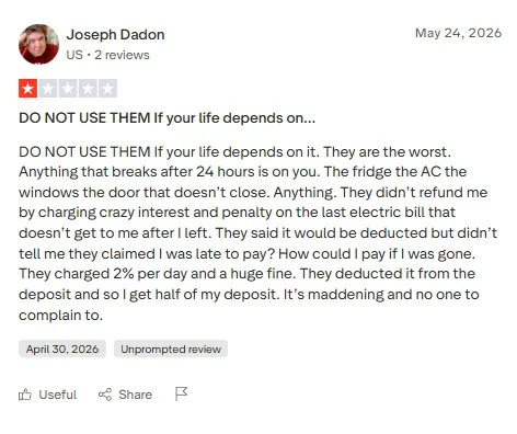 Trustpilot · 1/5 · Joseph Dadon, 2026-04-30