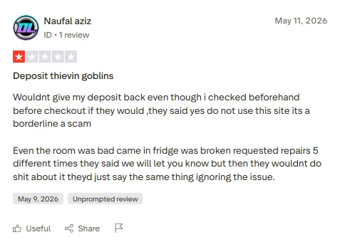 Trustpilot · 1/5 · Naufal aziz, 2026-05-09
