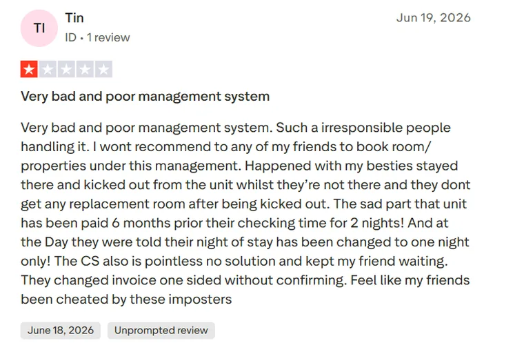Trustpilot · 1/5 · Tin, 2026-06-18